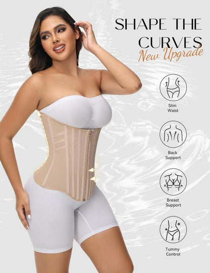 Transform Your Workout with SHAPSHE Women's Tummy Control Waist Trainer Corset - Ultimate Comfort & Style for Gym Enthusiasts