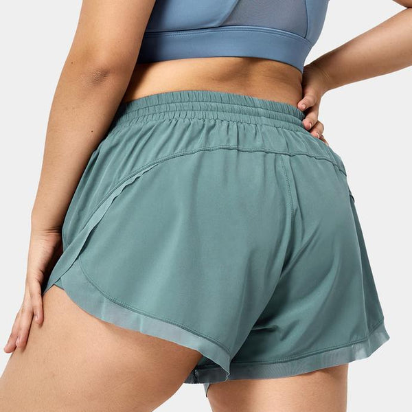 Halara Drawstring Contrast Mesh 2-In-1 plus Size Shorts 4