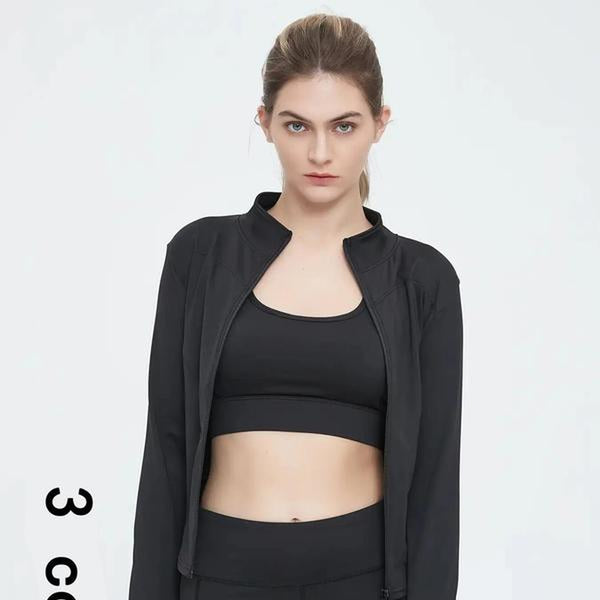 Elevate Your Workout with Our Women's Slim-Fit Thumb Hole Zip-Up Sports Jacket – Perfect for Tennis, Pickleball, and All Outdoor Activities!