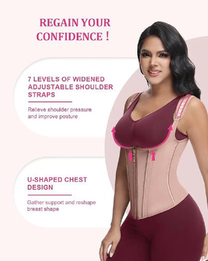 Transform Your Figure with the Shapshe® Women's Waist Trainer Corset Vest – Ultimate Body Shaper with Steel Bones