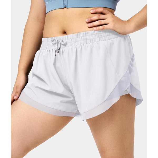 Halara Drawstring Contrast Mesh 2-In-1 plus Size Shorts 4