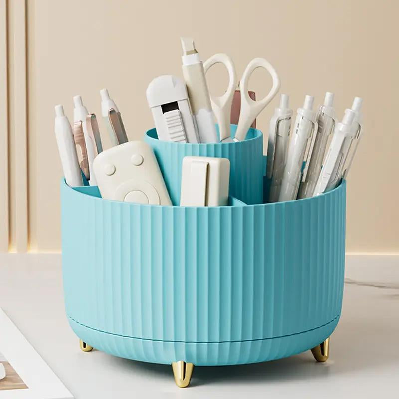 Rotatable Pencil Holder, 5-Grid Makeup Organizer, Girlfriend Gifts, Dresser Desktop Box for Makeup Brush, Summer Gift Ideas, Desk Accessories, Home Organizer, Boyfriend Gifts, Room Decor