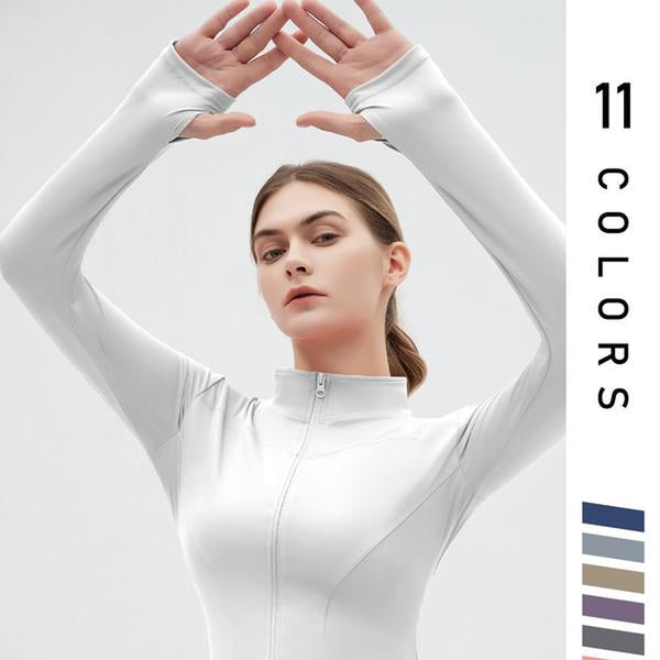 Elevate Your Workout with Our Women's Slim-Fit Thumb Hole Zip-Up Sports Jacket – Perfect for Tennis, Pickleball, and All Outdoor Activities!