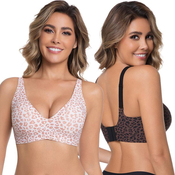 Experience Ultimate Comfort with VRCOMFY Deep V Wireless Push-Up Bralettes - Perfect for Everyday Wear