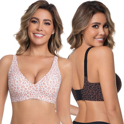 Experience Ultimate Comfort with VRCOMFY Deep V Wireless Push-Up Bralettes - Perfect for Everyday Wear