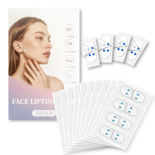Invisible Face Lifting Tape (120 Pcs) - Instant V-Shape & Lifting Effect - Waterproof, Breathable & Skin-Friendly - for Sagging Skin & Wrinkle Concealing - Perfect for Daily Commute, Photos & Video Calls