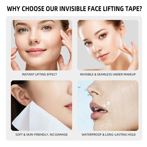 Invisible Face Lifting Tape (120 Pcs) - Instant V-Shape & Lifting Effect - Waterproof, Breathable & Skin-Friendly - for Sagging Skin & Wrinkle Concealing - Perfect for Daily Commute, Photos & Video Calls