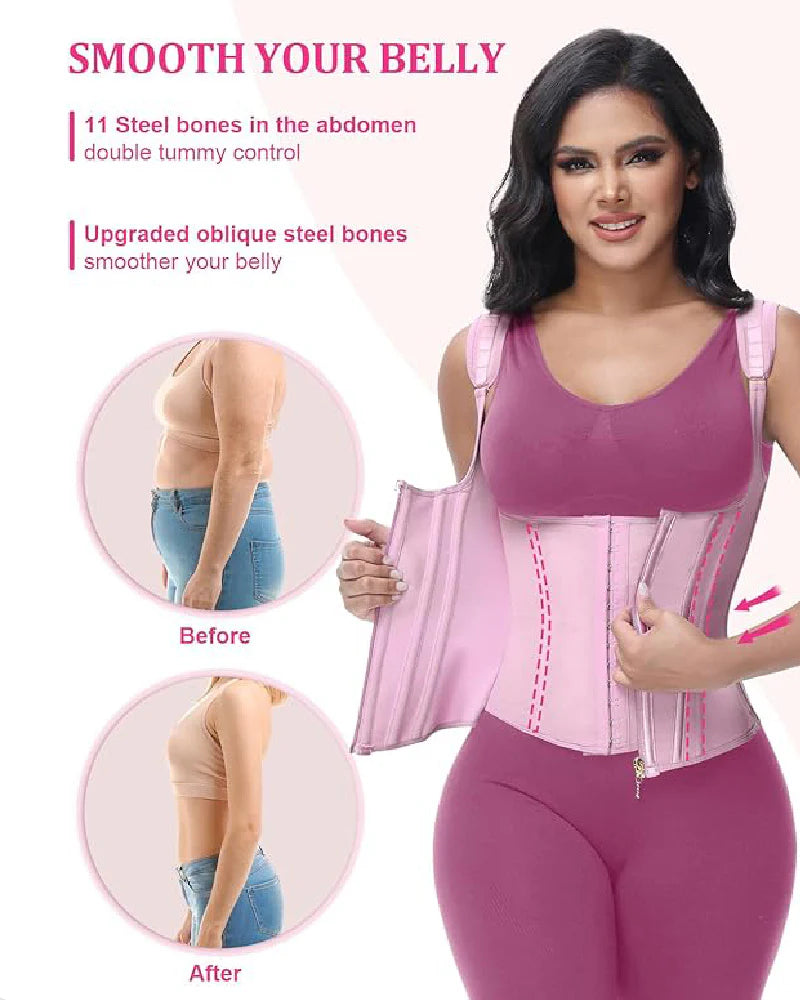 Transform Your Figure with the Shapshe® Women's Waist Trainer Corset Vest – Ultimate Body Shaper with Steel Bones