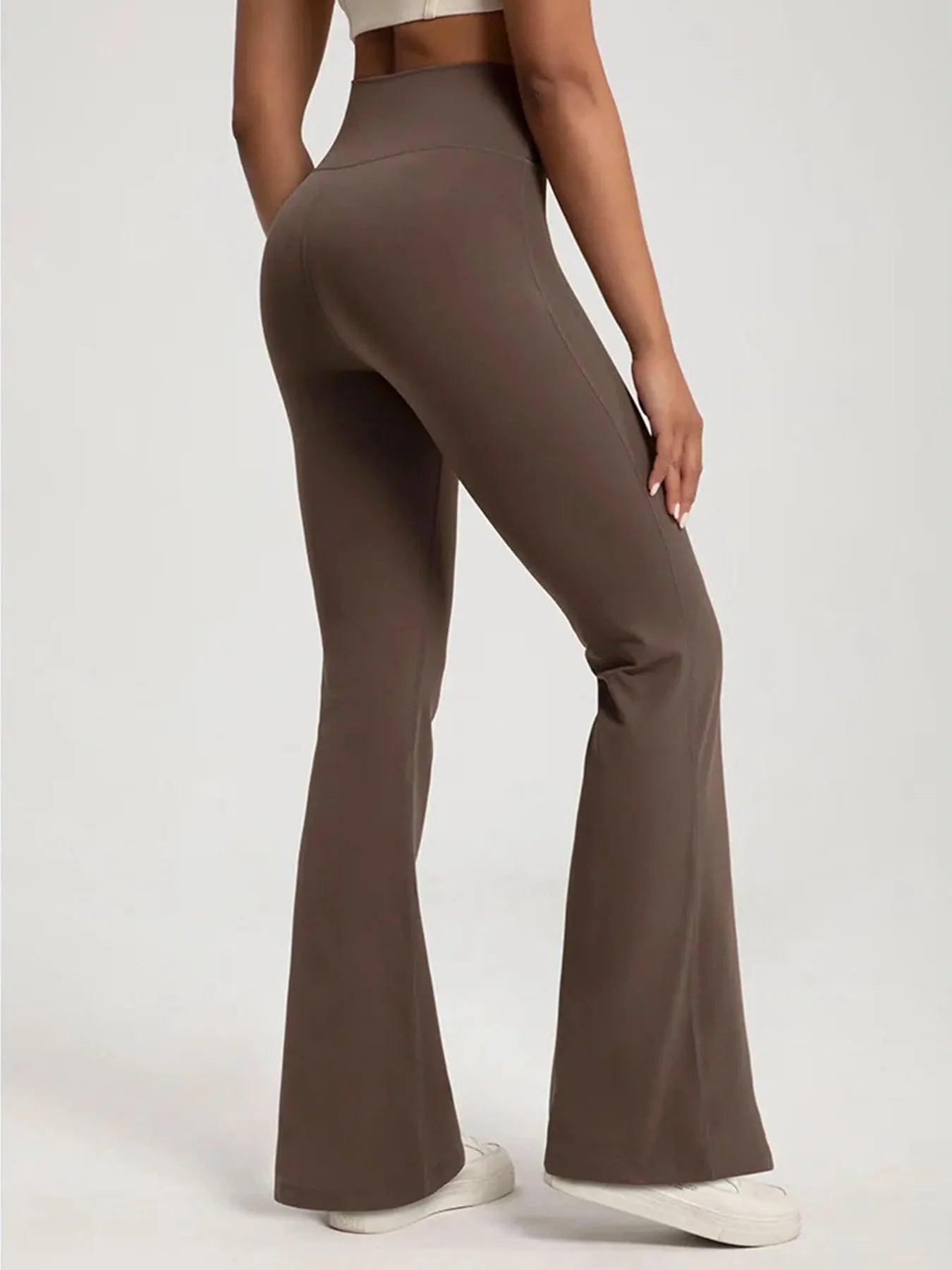 Elevate Your Workout with Our High-Waisted Cinching Bell Bottom Pants for Women - Perfect for Yoga, Running, and Casual Outings!