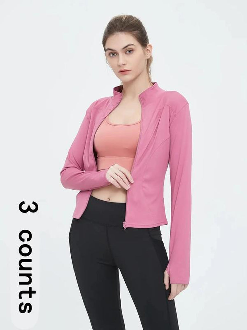 Elevate Your Workout with Our Women's Slim-Fit Thumb Hole Zip-Up Sports Jacket – Perfect for Tennis, Pickleball, and All Outdoor Activities!