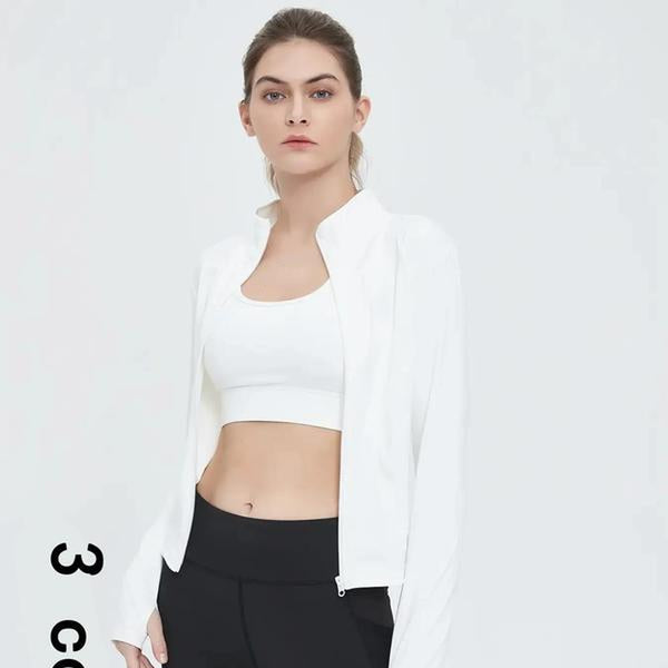 Elevate Your Workout with Our Women's Slim-Fit Thumb Hole Zip-Up Sports Jacket – Perfect for Tennis, Pickleball, and All Outdoor Activities!