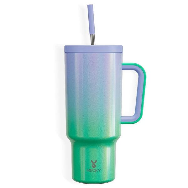 【Stay Stylish & Sustainable】 Meoky'S Stainless Steel Car Cup Keeps Drinks Cold for 24Hrs，Perfect for Travel, Outdoor Adventures, Leak-Proof, Reusable, & Arrives in Just 3 Days