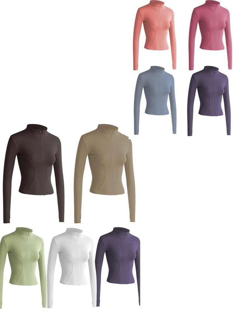 Elevate Your Workout with Our Women's Slim-Fit Thumb Hole Zip-Up Sports Jacket – Perfect for Tennis, Pickleball, and All Outdoor Activities!