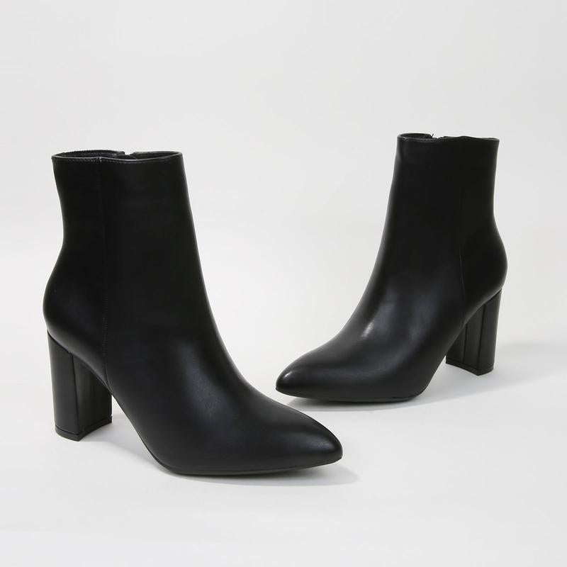 Elevate Your Style with the Sara Pointed Block Heel Ankle Boots
