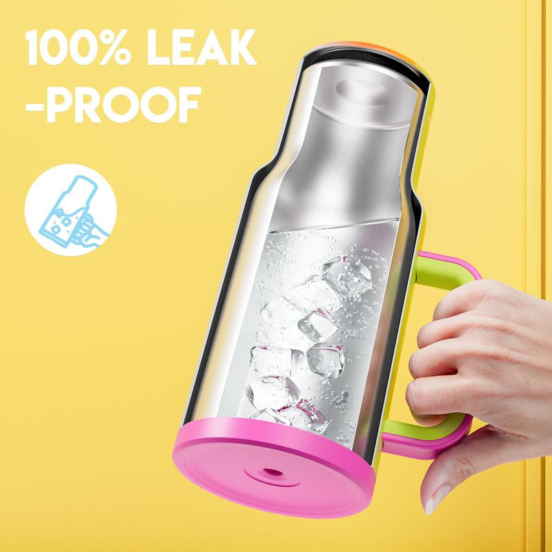 【Stay Stylish & Sustainable】 Meoky'S Stainless Steel Car Cup Keeps Drinks Cold for 24Hrs，Perfect for Travel, Outdoor Adventures, Leak-Proof, Reusable, & Arrives in Just 3 Days