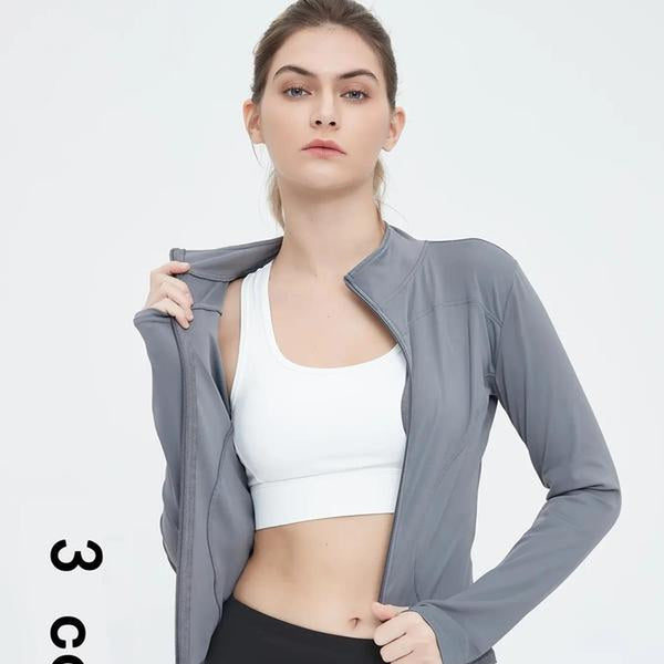 Elevate Your Workout with Our Women's Slim-Fit Thumb Hole Zip-Up Sports Jacket – Perfect for Tennis, Pickleball, and All Outdoor Activities!