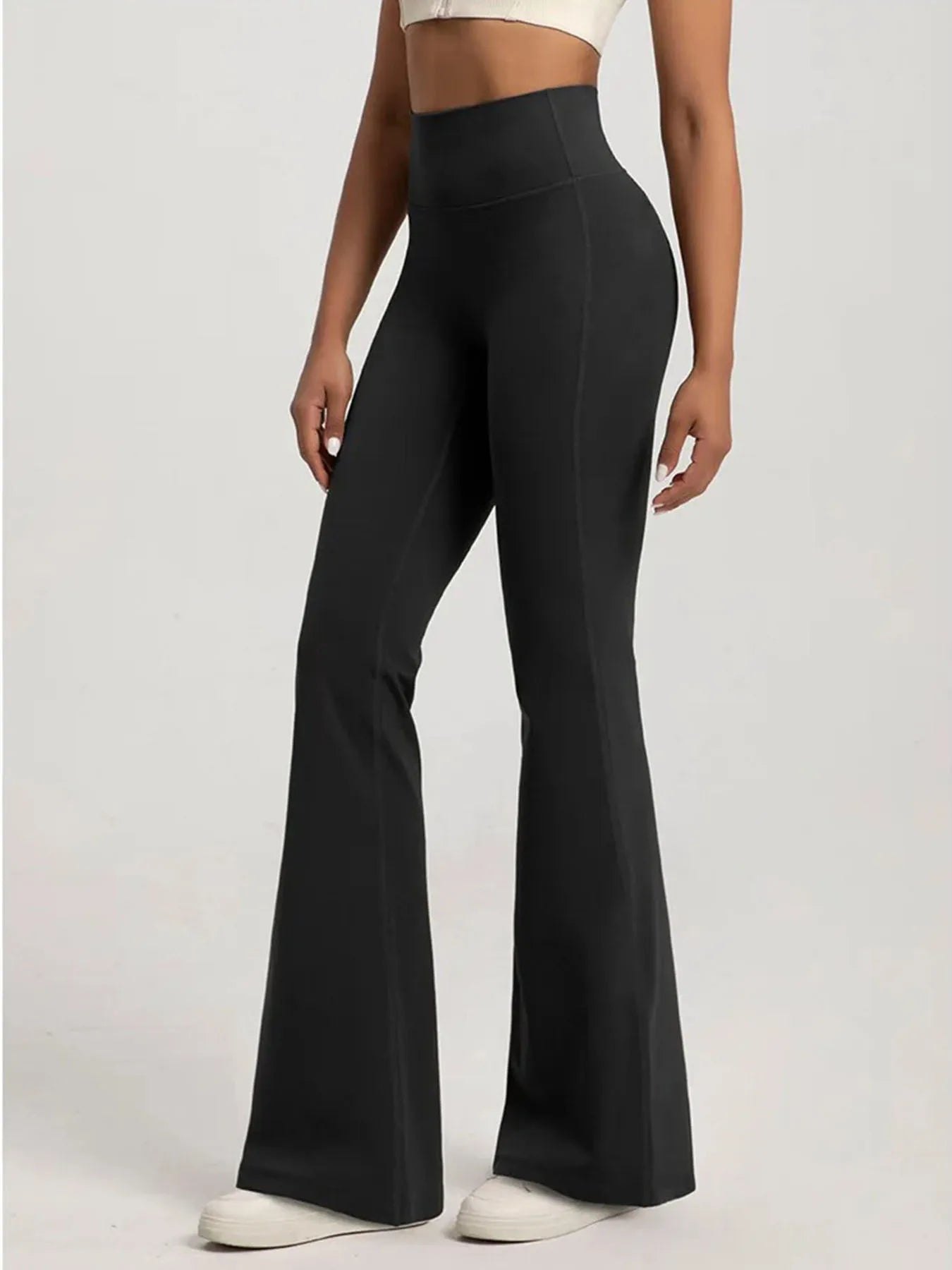 Elevate Your Workout with Our High-Waisted Cinching Bell Bottom Pants for Women - Perfect for Yoga, Running, and Casual Outings!