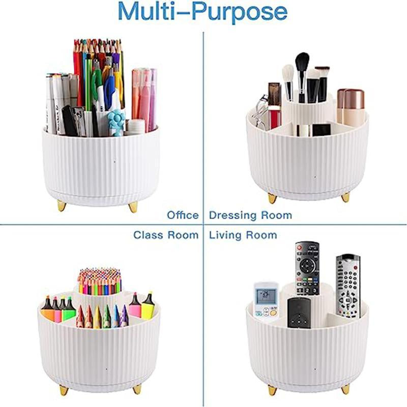 Rotatable Pencil Holder, 5-Grid Makeup Organizer, Girlfriend Gifts, Dresser Desktop Box for Makeup Brush, Summer Gift Ideas, Desk Accessories, Home Organizer, Boyfriend Gifts, Room Decor