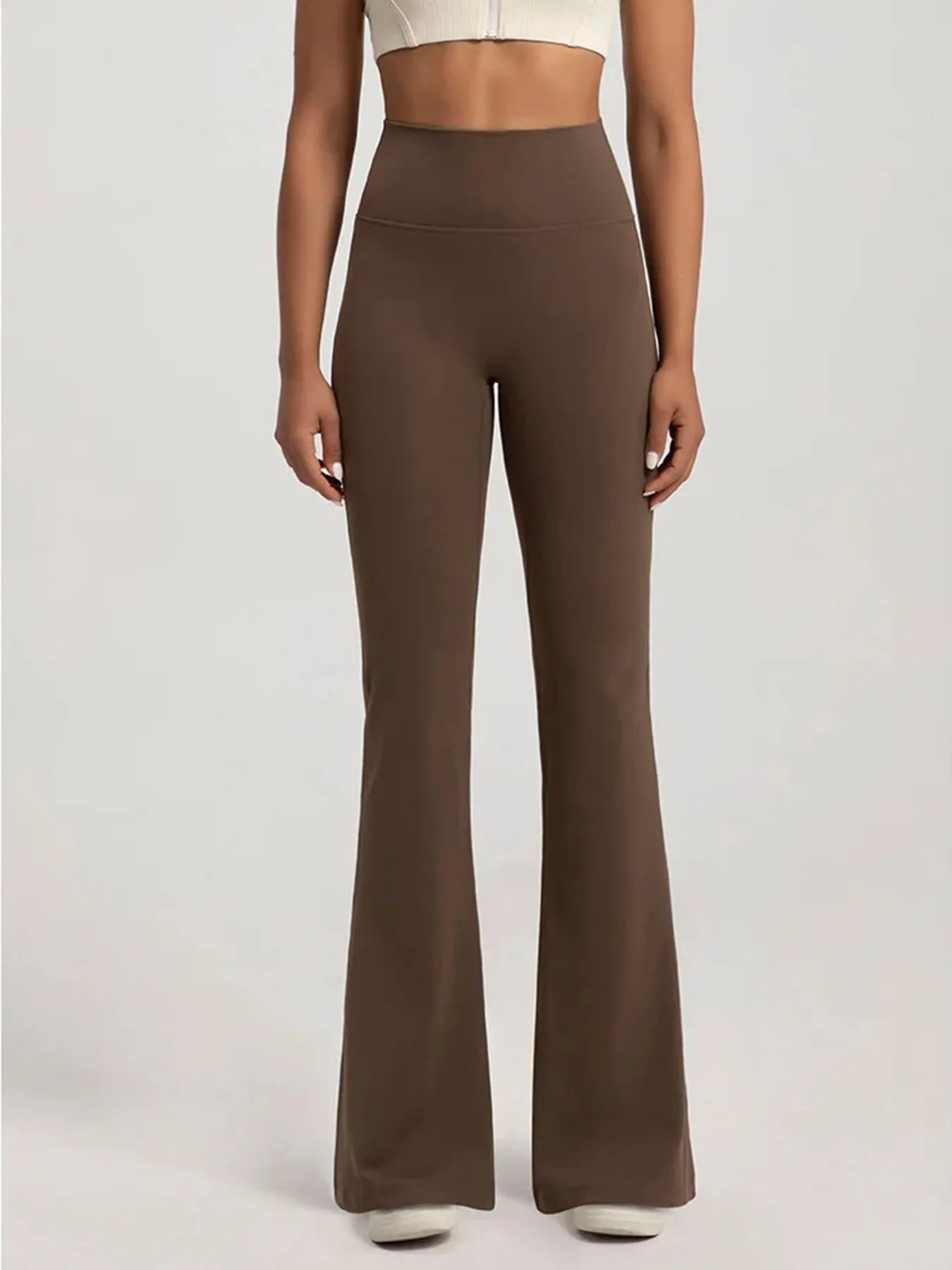 Elevate Your Workout with Our High-Waisted Cinching Bell Bottom Pants for Women - Perfect for Yoga, Running, and Casual Outings!