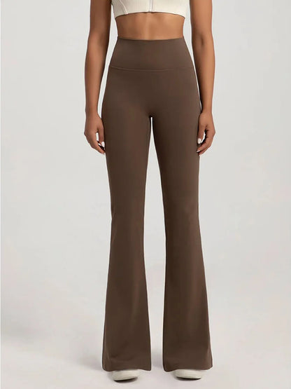 Elevate Your Workout with Our High-Waisted Cinching Bell Bottom Pants for Women - Perfect for Yoga, Running, and Casual Outings!