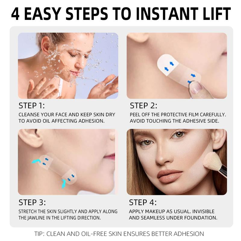 Invisible Face Lifting Tape (120 Pcs) - Instant V-Shape & Lifting Effect - Waterproof, Breathable & Skin-Friendly - for Sagging Skin & Wrinkle Concealing - Perfect for Daily Commute, Photos & Video Calls