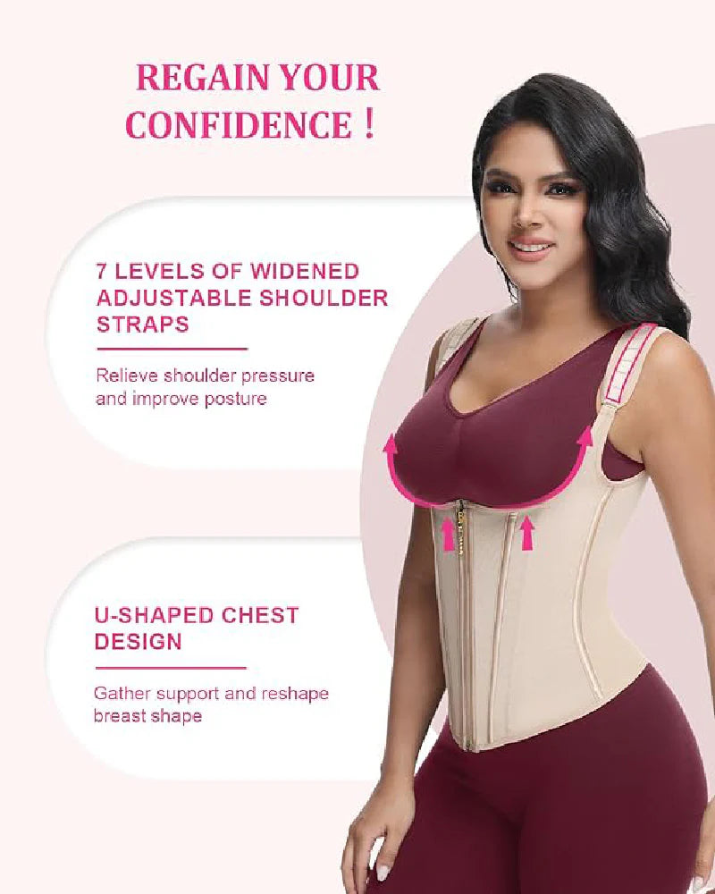Transform Your Figure with the Shapshe® Women's Waist Trainer Corset Vest – Ultimate Body Shaper with Steel Bones