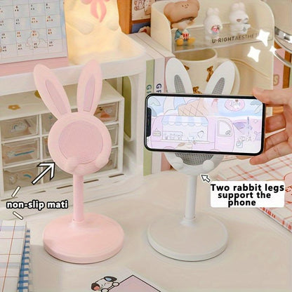 Whimsical Rabbit Design Adjustable Phone Holder - Perfect Desktop Stand for Home & Office