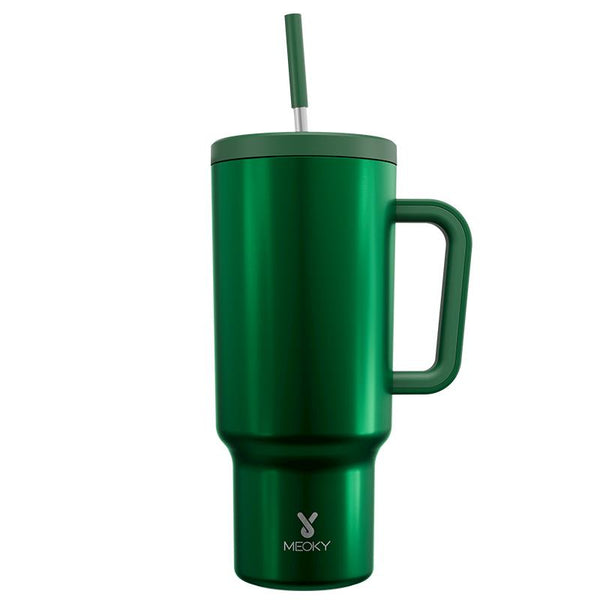 【Stay Stylish & Sustainable】 Meoky'S Stainless Steel Car Cup Keeps Drinks Cold for 24Hrs，Perfect for Travel, Outdoor Adventures, Leak-Proof, Reusable, & Arrives in Just 3 Days