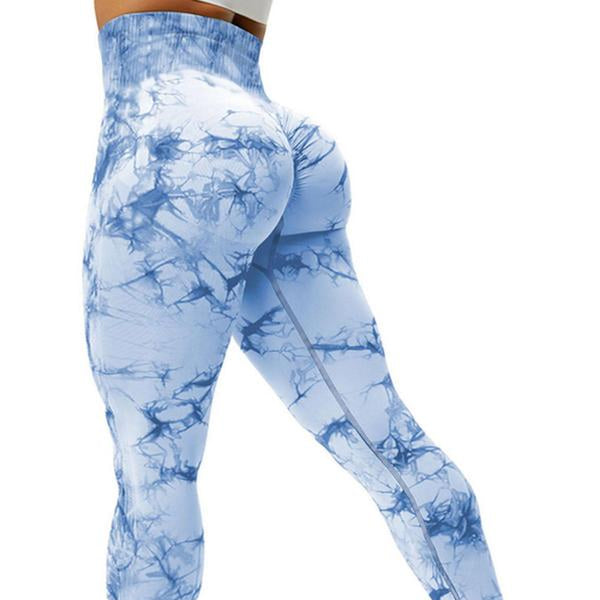 Elevate Your Workout with Women's Trendy Tie Dye High Waist Scrunch Sports Leggings - Perfect Compression Yoga Pants for All Seasons!