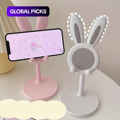 Whimsical Rabbit Design Adjustable Phone Holder - Perfect Desktop Stand for Home & Office