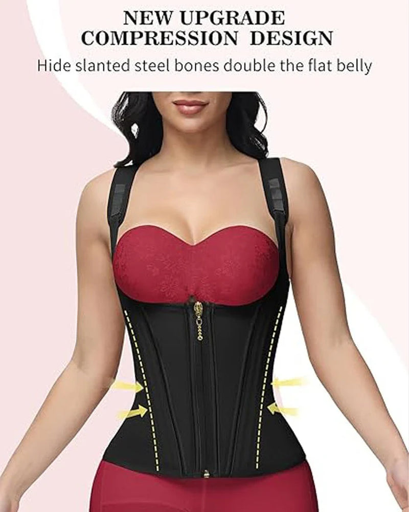 Transform Your Figure with the Shapshe® Women's Waist Trainer Corset Vest – Ultimate Body Shaper with Steel Bones