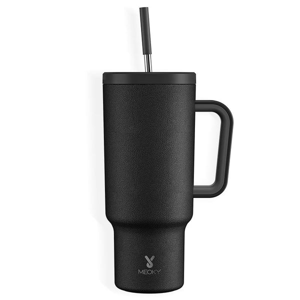 【Stay Stylish & Sustainable】 Meoky'S Stainless Steel Car Cup Keeps Drinks Cold for 24Hrs，Perfect for Travel, Outdoor Adventures, Leak-Proof, Reusable, & Arrives in Just 3 Days