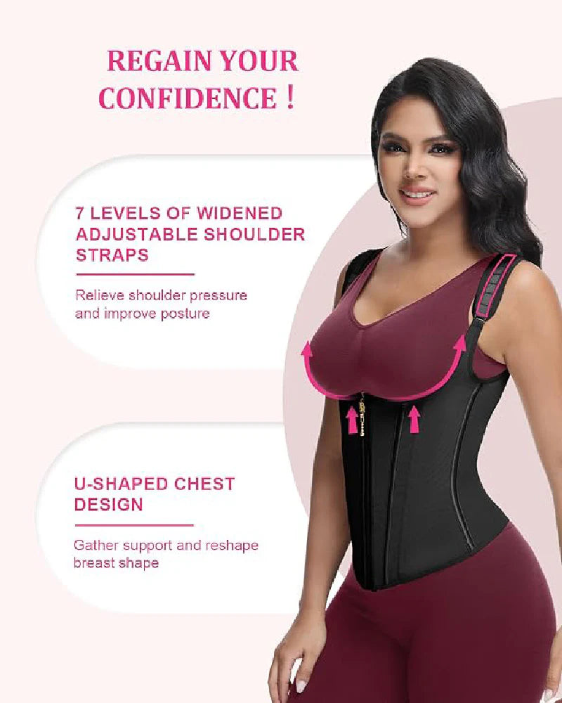 Transform Your Figure with the Shapshe® Women's Waist Trainer Corset Vest – Ultimate Body Shaper with Steel Bones