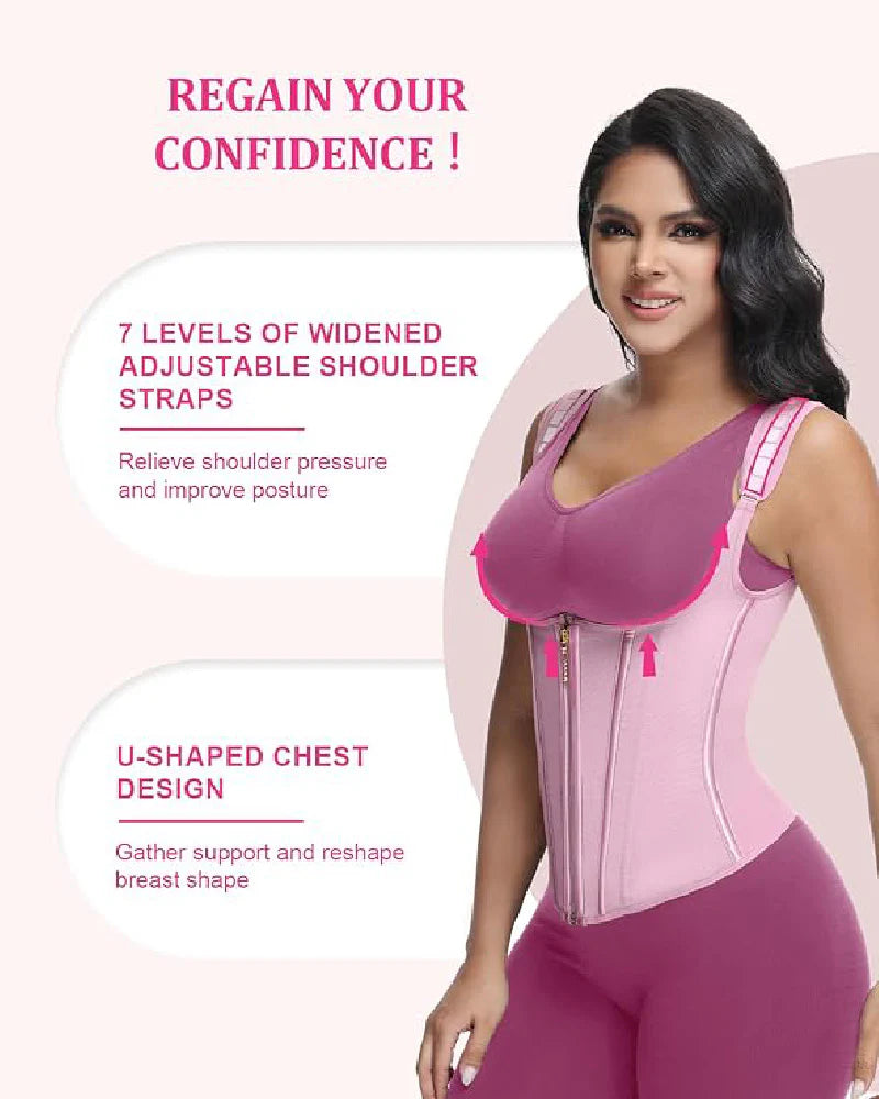 Transform Your Figure with the Shapshe® Women's Waist Trainer Corset Vest – Ultimate Body Shaper with Steel Bones