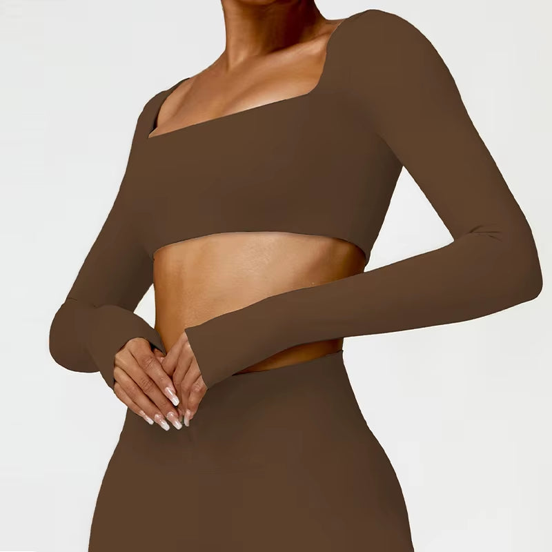 Hearuisavy Women's Quick Dry Square Neck Gym Top