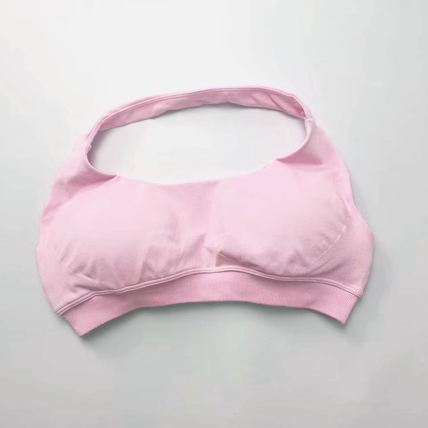 Elevate Your Workout with the NCLAGEN Women's Seamless Halter Sports Bra - High Support Push-Up Design for Ultimate Comfort and Style