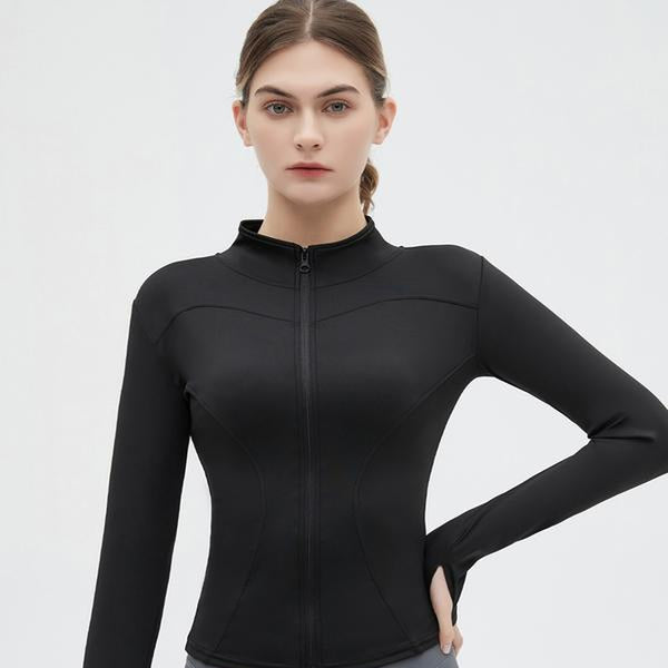 Elevate Your Workout with Our Women's Slim-Fit Thumb Hole Zip-Up Sports Jacket – Perfect for Tennis, Pickleball, and All Outdoor Activities!