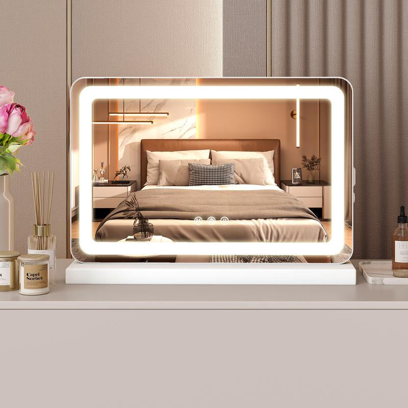 Illuminate Your Beauty Routine: Modern LED Vanity Mirror with Touch Control & 3 Adjustable Color Modes for Flawless Makeup