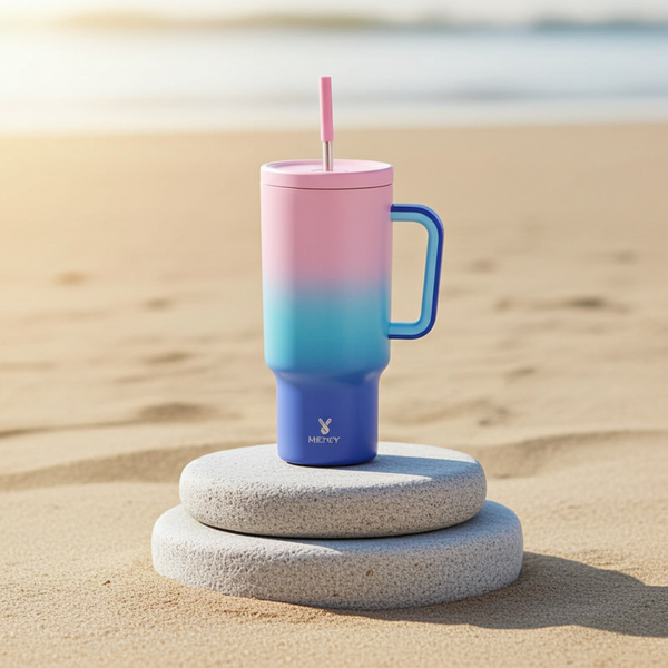 Style That Sustains - Meoky'S Stainless Steel Car Cup Keeps Drinks Cold for 24Hrs，Perfect for Travel, Outdoor Adventures, Leak-Proof, Reusable, & Arrives in Just 3 Days