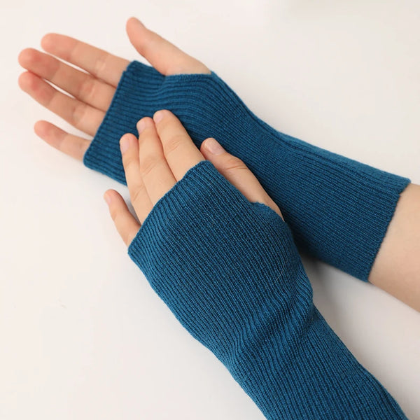 Custom Pure 100% Cashmere Gloves Winter Men Women Fingerless Knitted Fashion Thermal Woolen Wool Mittens Gloves