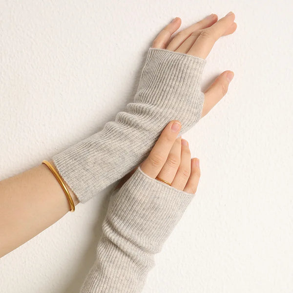 Custom Pure 100% Cashmere Gloves Winter Men Women Fingerless Knitted Fashion Thermal Woolen Wool Mittens Gloves