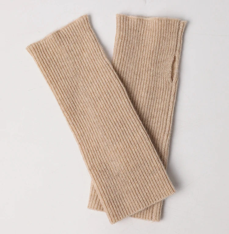 Custom Pure 100% Cashmere Gloves Winter Men Women Fingerless Knitted Fashion Thermal Woolen Wool Mittens Gloves