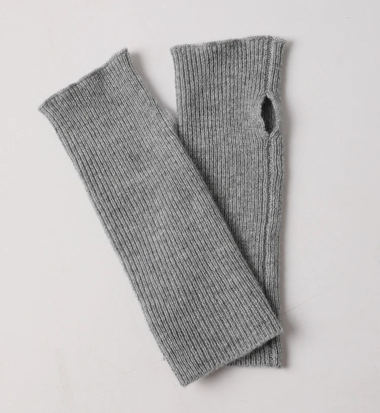 Custom Pure 100% Cashmere Gloves Winter Men Women Fingerless Knitted Fashion Thermal Woolen Wool Mittens Gloves
