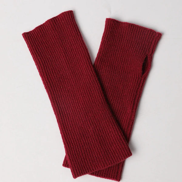 Custom Pure 100% Cashmere Gloves Winter Men Women Fingerless Knitted Fashion Thermal Woolen Wool Mittens Gloves