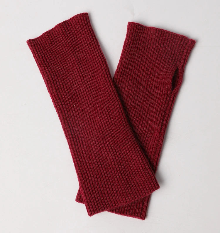 Custom Pure 100% Cashmere Gloves Winter Men Women Fingerless Knitted Fashion Thermal Woolen Wool Mittens Gloves