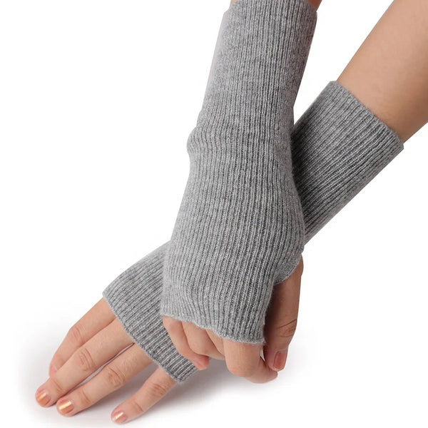 Custom Pure 100% Cashmere Gloves Winter Men Women Fingerless Knitted Fashion Thermal Woolen Wool Mittens Gloves