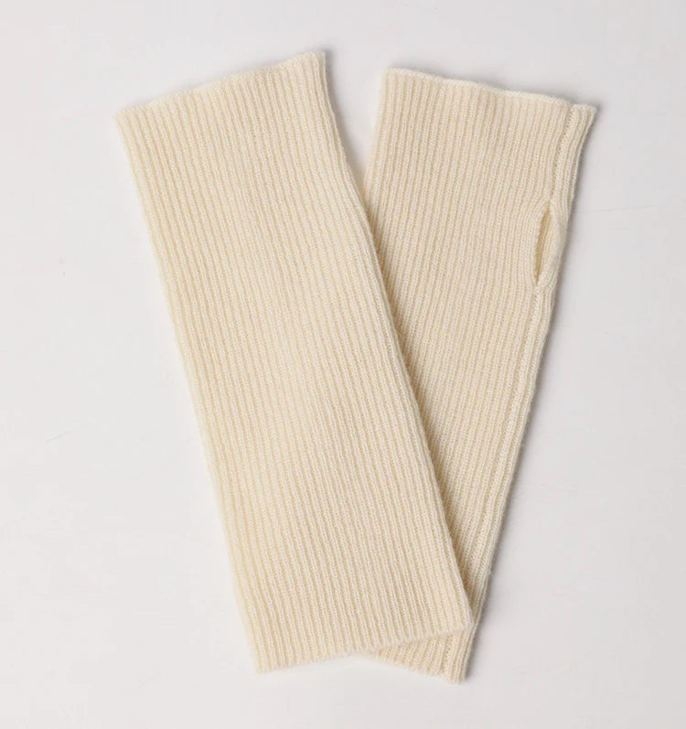 Custom Pure 100% Cashmere Gloves Winter Men Women Fingerless Knitted Fashion Thermal Woolen Wool Mittens Gloves