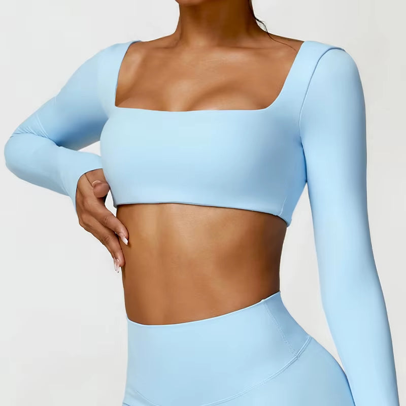 Hearuisavy Women's Quick Dry Square Neck Gym Top