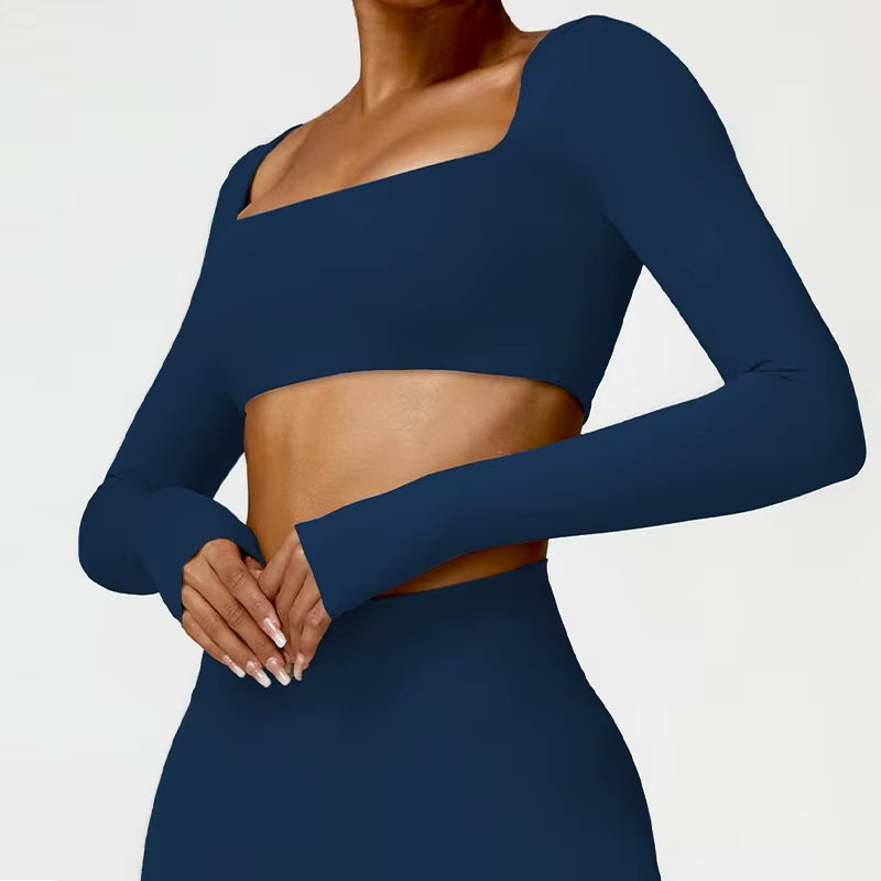 Hearuisavy Women's Quick Dry Square Neck Gym Top