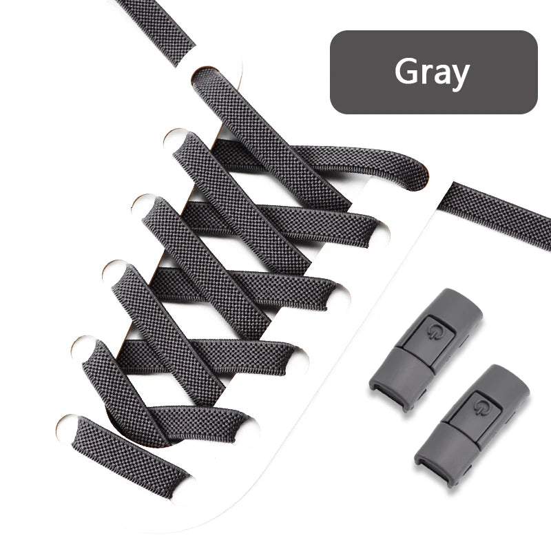 Transform Your Footwear with No Tie Press Lock Elastic Shoelaces - Perfect for Kids and Adults!